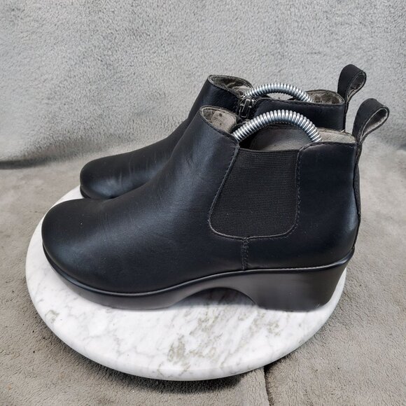Alegria Shoes Womens EU 38 US 8-8.5 Black Leather Ever Nappa Ankle Boots - Picture 1 of 13